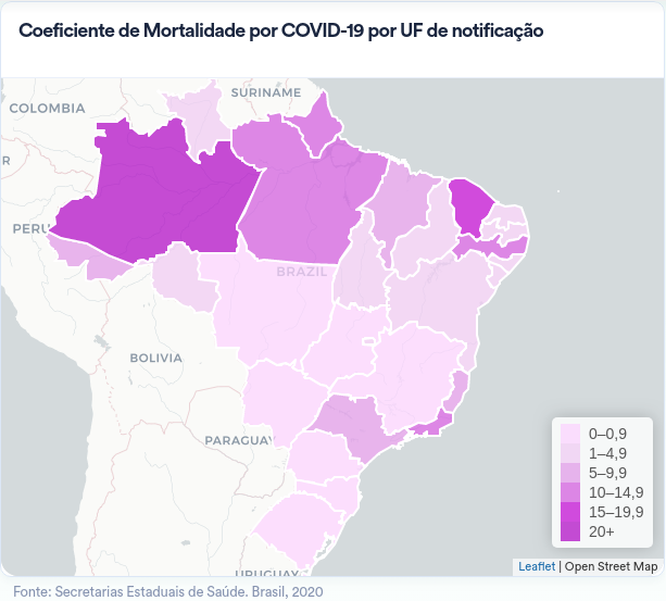 coeficiente de mortalidade por estado